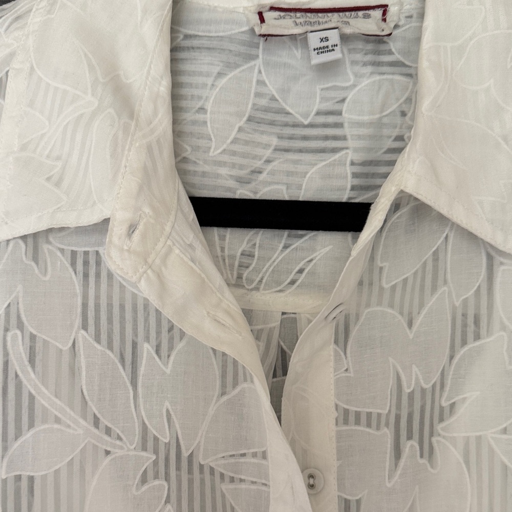 Johnny Was Sheer White Floral Midi Dress or Open Jacket XS - Picture 5 of 9